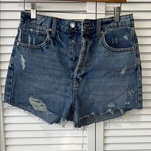 High Rise Cutoff Jean Shorts